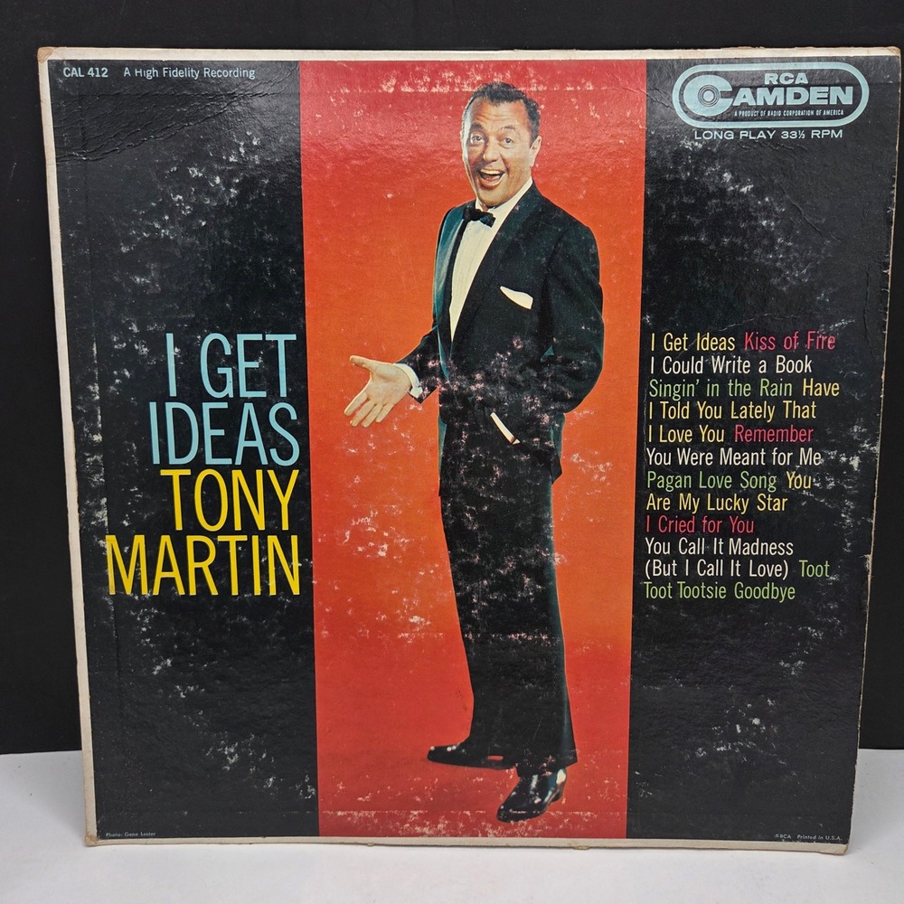 Tony Martin I Get Ideas Vinyl LP RCA Camden CAL 412 12" 33RPM Vintage Vocal Pop